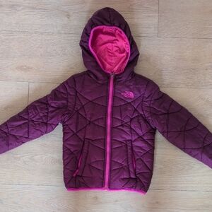 The North Face Plum Quilted Jacket with Pink Lining